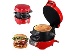 Electric Breakfast Sandwich Maker Muffin Burger Maker With Egg Cooker Ring Non-Stick Cooking Plates Double Sided Heating for 