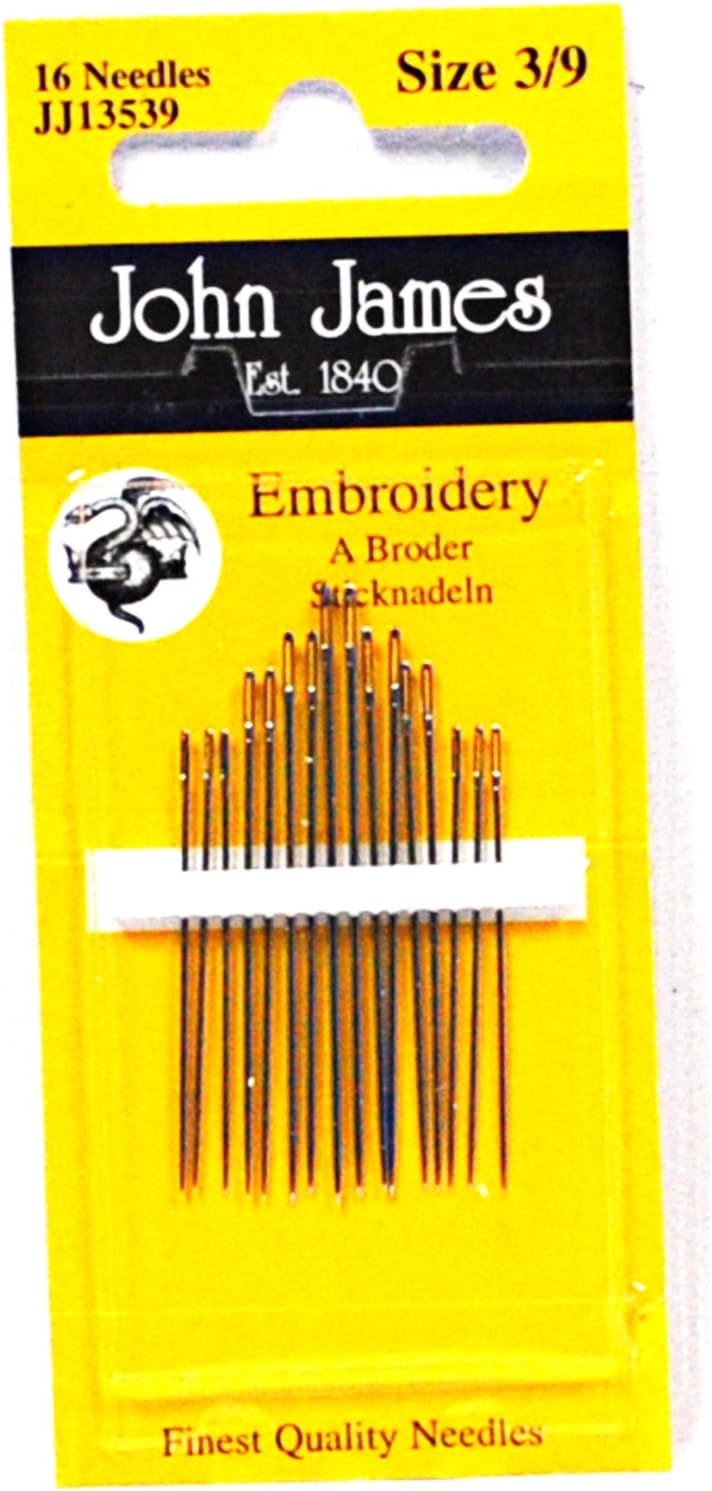 John James Embroidery Needles Size 3/9