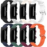 8-Pack Silicone Band for Fitbit Air, Soft Breathable Replacement Strap with Secure Buckle, Adjustable Sport Wristband for Google Fitbit Air Fitness Tracker Men Women