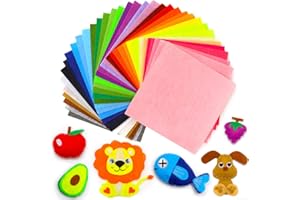 IOOLEEM Felt Sheets, 108pcs 4"x4" (10 cm x 10 cm), 36 Colors, Pre-Cut Craft Felt Fabric Sheets for Sewing and Patchwork