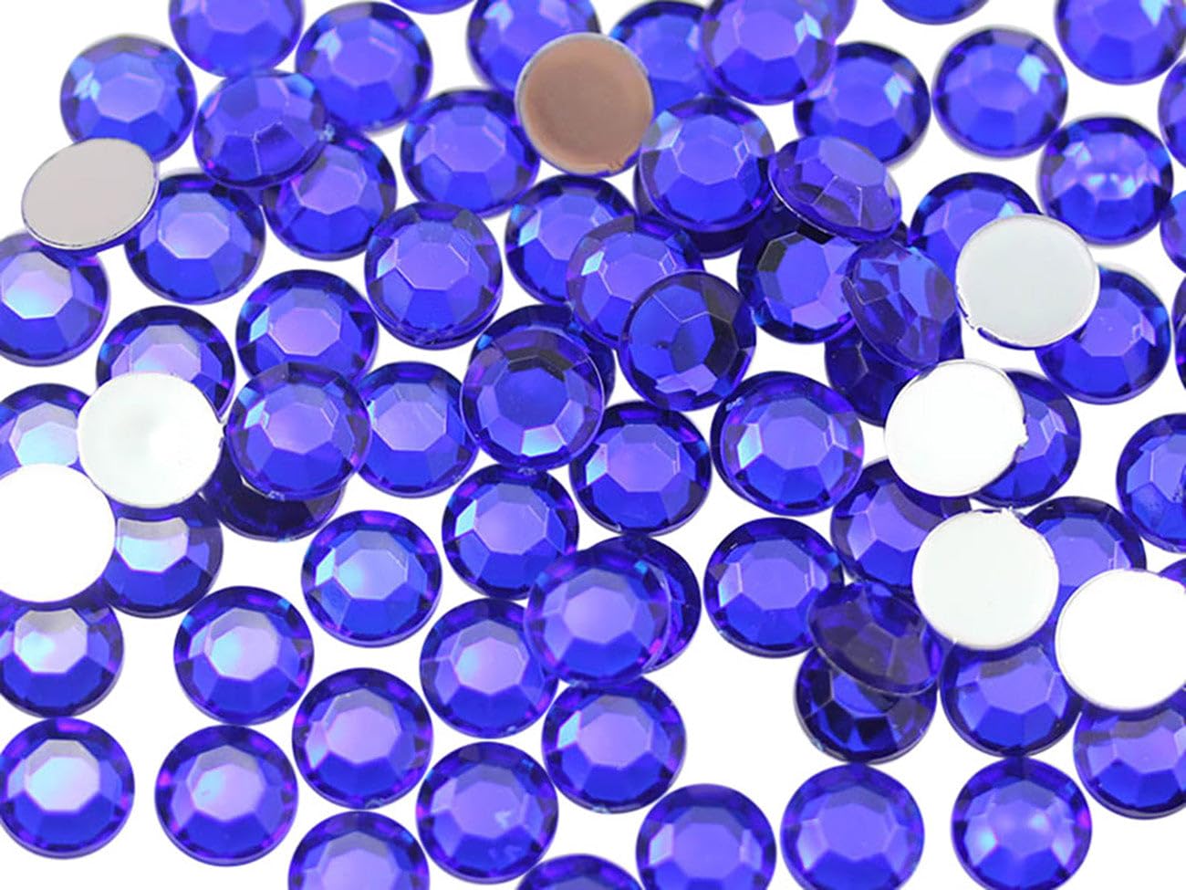 Allstarco 1000PCS 4.5-5mm SS20 Blue Sapphire Dark .NAB01 Acrylic Flat Back Rhinestones for Jewelry Making and Face Painting Card Making Embelishments Plastic Crafts Gems — image 1