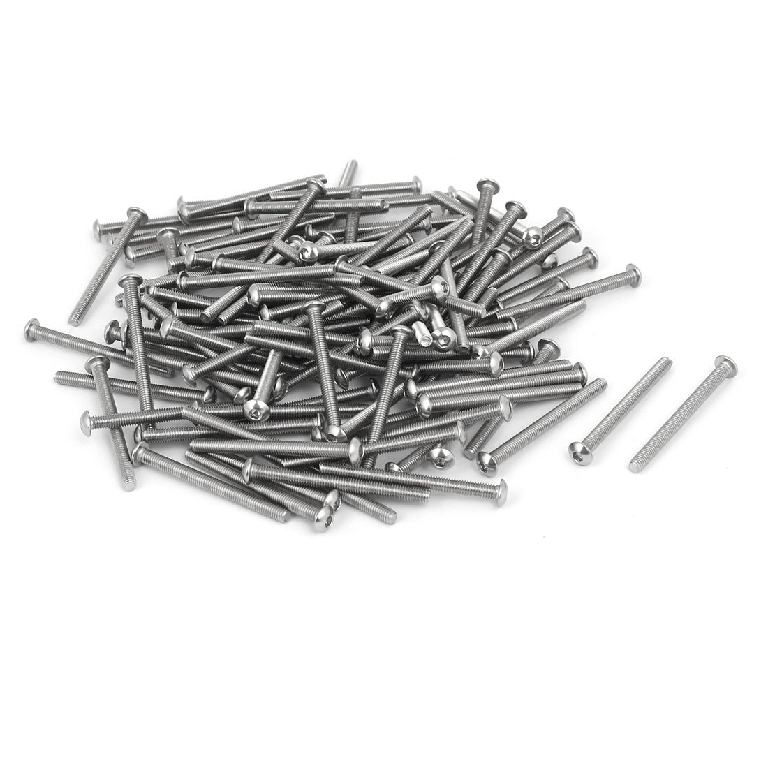 Sourcingmap M3 x 35mm 304 Stainless Steel Hex Socket Button Head Cap Screws Bolts 120PCS