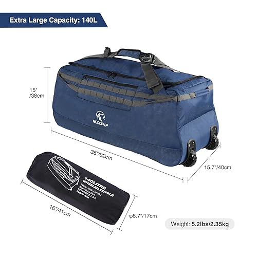 Rolling Duffle Extra Large Duffle Bags For Travel REDCAMP 140L