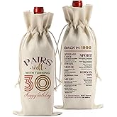 FBCCZEY Funny 30th Birthday Gifts for Her Men 30 Year Old Birthday Gifts for Women Wine Bag Happy Anniversary 30th Party Supplies Decorations for Her Him Wine Bags for BFF Coworker - 2026