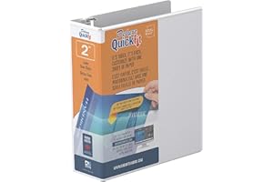 Davis Group QuickFit Junior Binder, Premium Small Clear-View 3-Ring Binder for School, Office, or Home, Made in Canada, 5.5" x 8.5", White
