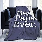 Carwayii Papa Blanket Gifts for Papas Grandpa from Grandkids Dad Blanket Soft Lap Grandfather Throws Father's Day Present for Grandpa Christmas Dad Birthday Gifts for Indoor Outdoor Travel 40"X 50"