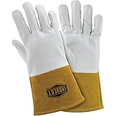 IRONCAT 6141 Kidskin TIG Welding Gloves - Small, Kevlar Thread Welding Gloves with 4 in. Gold Cuff, Straight Thumb, Natural