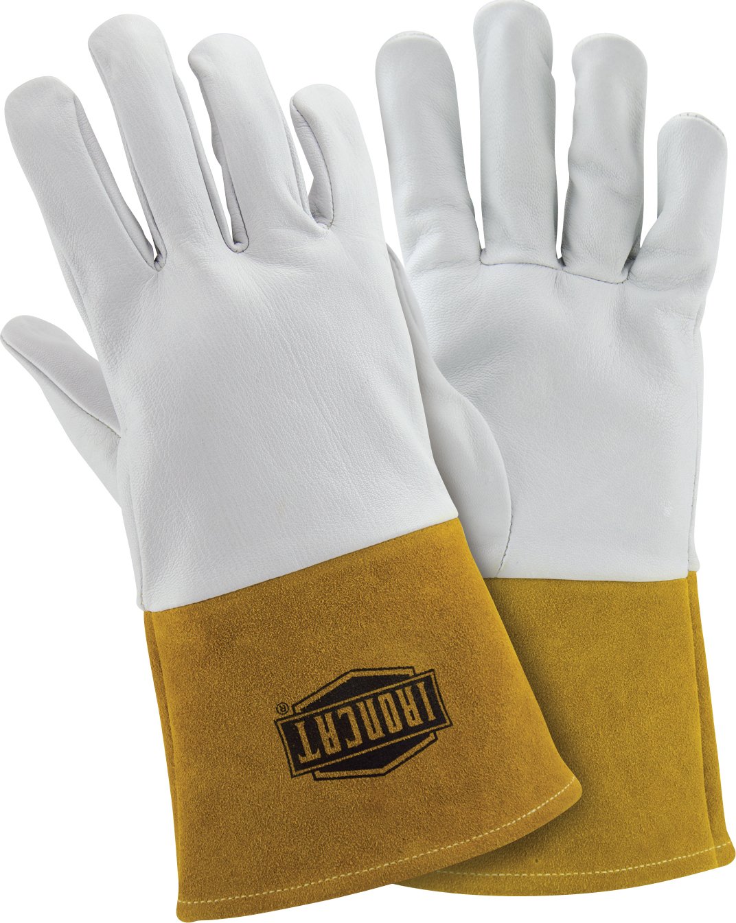 West Chester IRONCAT 6141 Kidskin TIG Welding Gloves – X-Large, Kevlar Thread Welding Gloves with 4 in. Gold Cuff, Straight Thumb