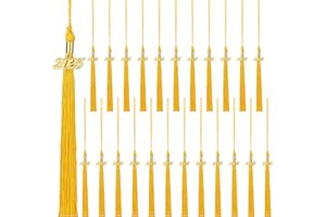 Fingertip WD 24 Pieces 2025 Graduation Tassel, Graduation Cap Tassels Decoration with 2025 Year Gold Date Charms, Graduation Gifts for 2025 Year Graduation Ceremonies Souvenir, Gold