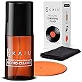 KAIU Vinyl Record Cleaning Solution - Anti Static Record Cleaning Washer Fluid with Silicone Label Protector & Microfiber Cloth - Vinyl Album Cleaner Spray - Remove Dust & Dirt - 3-in-1 Supplies Kit