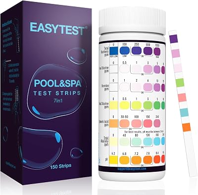 EASYTEST 7-Way Pool Test Strips, 150 Strips for Hot Tub & Spa