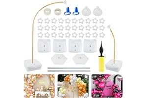 LELEAN Balloon Arch Stand Kit 8.2Ft & 5Ft | Half Curve Adjustable Bendable Balloon Arch Frame with Base for Wedding, Birthday, Baby Shower, Yard Lawn, and Graduation Decorations