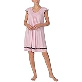 ELLEN TRACY Womens Nightgown - Soft Stretch Jersey Short Sleeve Chemise Sleep Dress
