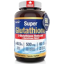 Herba Glutathione Supplement 500mg - 60 Vegetable Capsules | L Glutathione Reduced Active Form | Super Glutathione 500mg Capsule for Antioxidants | >98.5% Purity