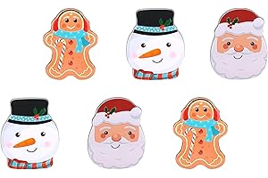 Fifth Ave Kraft Christmas Santa & Friends Gift Card Holder Tins (Set of 6)