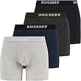 DOCKERS Mens Stretch Boxer Brief Underwear Stretch Cotton Underwear 4 Pack