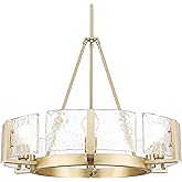 Golden Lighting Aenon 6-Light Chandelier in Brushed Champagne Bronze with Hammered Water Glass