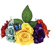 DreamLily Day of The Dead Headband Costume Rose Flower Crown Mexican Headpiece BC40