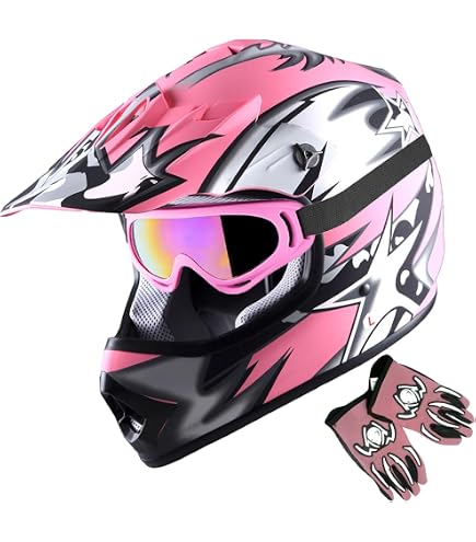 Casco De Motocross Para Niños Medio Casco Con Visera - Estilo Dibujos Animados, Talla Única