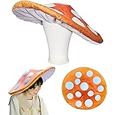 Dreamstall Mushroom Hat Costume Cosplay Accessory Party Hat Cap, Oversized with Wired Brim (Orange)