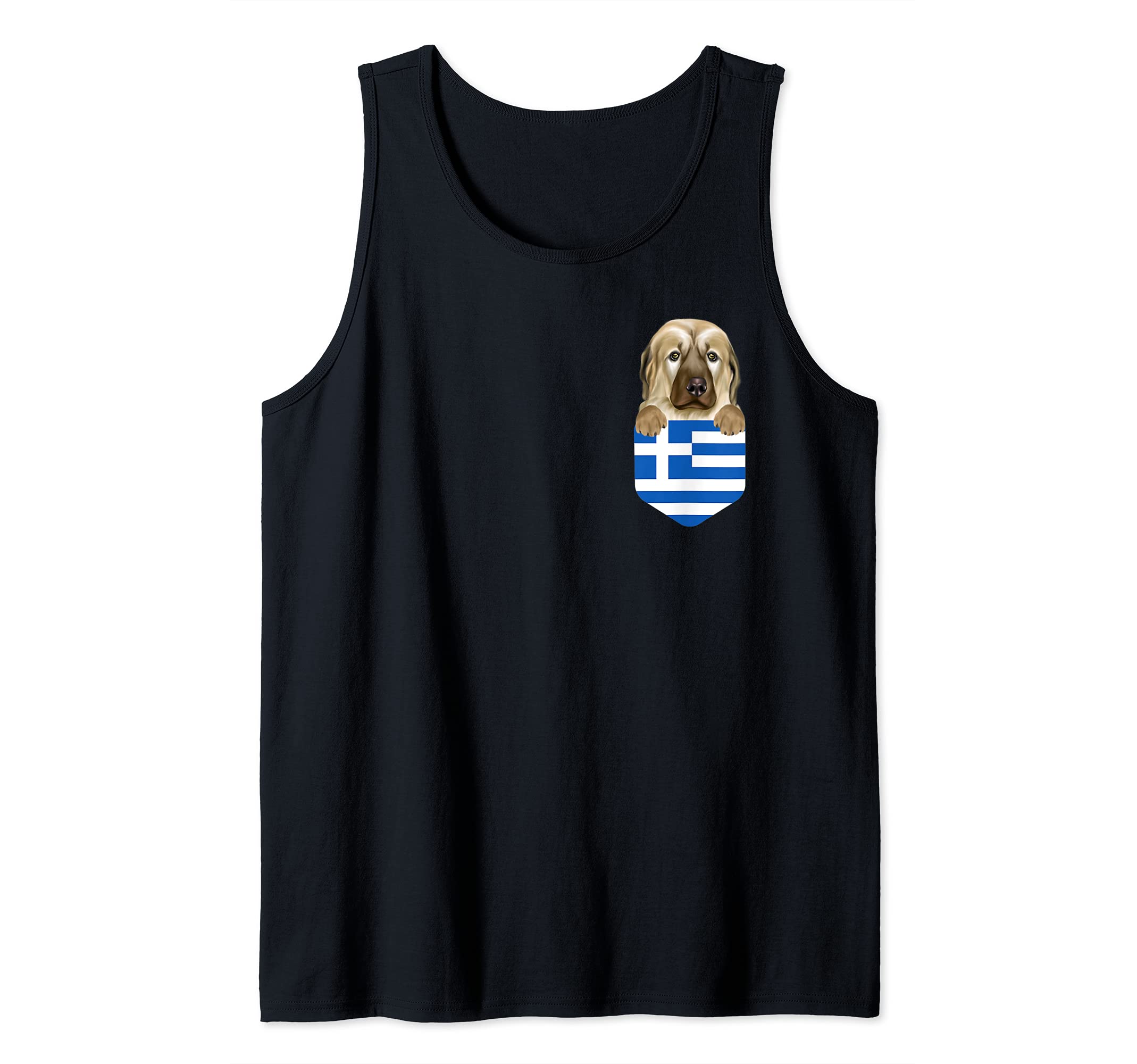 Greece Flag Anatolian Shepherd Dog Dog In Pocket Tank Top