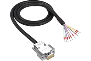 DB9 Connector Adapter Cable, D-SUB 9Pin RS232 Serial Port Extension Cable Replacement with Bare Wire 22AWG (DB9 Male)
