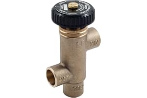 WATTS WATER TECHNOLOGIES Watts LF70A-F Hot Water Extender Mixing Valve, 1/2 Inch, Solder End Connections, Brass Body Finish with Dial Adjustment Cap, Easy to Maintain, Remove and Replace
