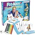 Flo-Magic Adventure Airbrush Marker Stencil Art Kit- Rocket, Race Car, Dinosaur- Washable Non-Toxic, Rechargeable- Craft kit for Kids Age 5 6 7 8 9 10
