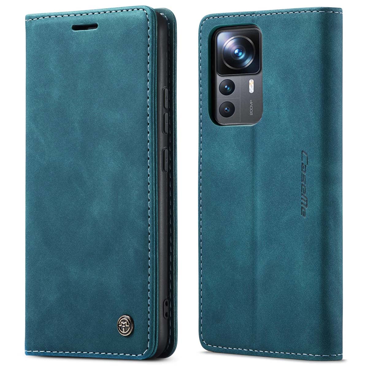 mvced Premium PU Leather Case Flip Wallet Phone Cover with Kickstand Card Slots TPU Shell Compatible with Xiaomi Mi 12T/12T Pro 5G,Blue
