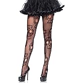 Leg Avenue womens Micro Net Skull Fishnet Tights