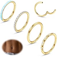 Jemant Piercing para ombligo de mariposa para mujer, acero inoxidable de titanio, cristal, plata, oro rosa, colorido, lindo, estético, pequeño, mariposa, anillos colgantes para niñas, Acero Jemant Piercing para ombligo de mariposa para mujer, acero inoxidable de titanio, cristal, plata, oro rosa, colorido, lindo, estético, pequeño, mariposa, anillos colgantes para niñas, Acero