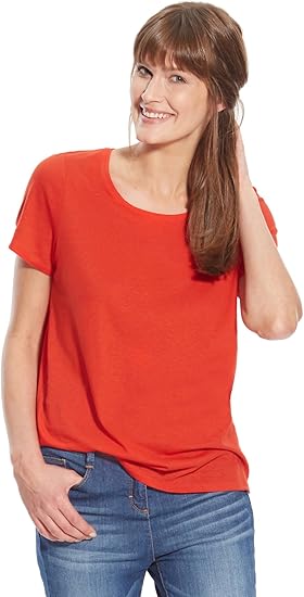 tee shirt rouge uni femme