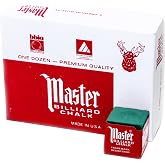 Master Billiard Pool Chalk, Pack of 144 Cubes, Spruce, with Protective Box - Professional Billiards Chalk for Smooth, Even Coating on Cue Tip - Pool Table Accessories Gifts for Men