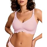 HORISUN Wireless T Shirt Bra Seamless Push Up Bralette Full Coverage V Neck Comfortable Bras for Women