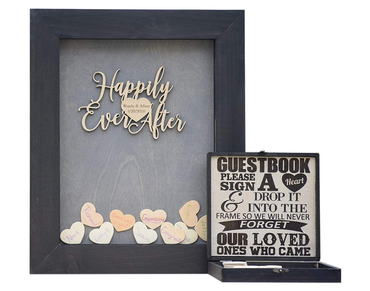 Guest Book Wood Frame Alternative Guest Book Wedding Drop Box Wooden Guest