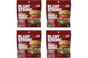 PLANTSTRONG Portobello Plant Based Burger Mix 6oz (4 Pack) - NON-GMO, Whole Grain, Plant Based, Vegan, Gluten Free, Oil Free, Shelf Stable