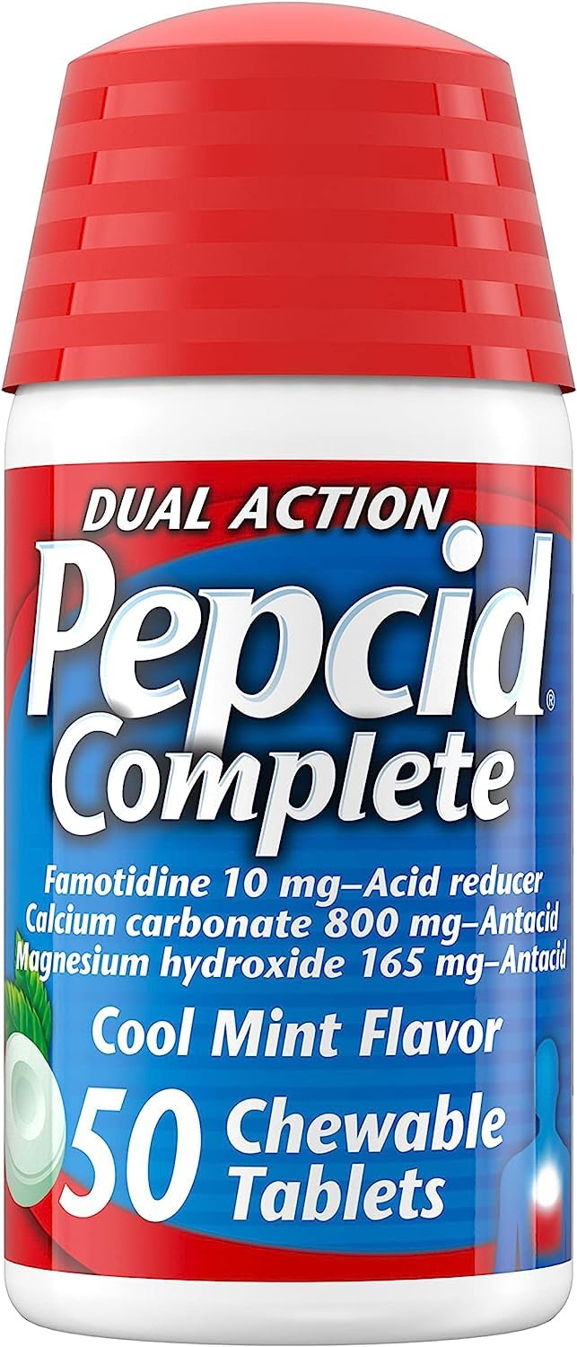 Pepcid Complete Acid Reducer + Antacid with Dual Action, Cooling Mint ...