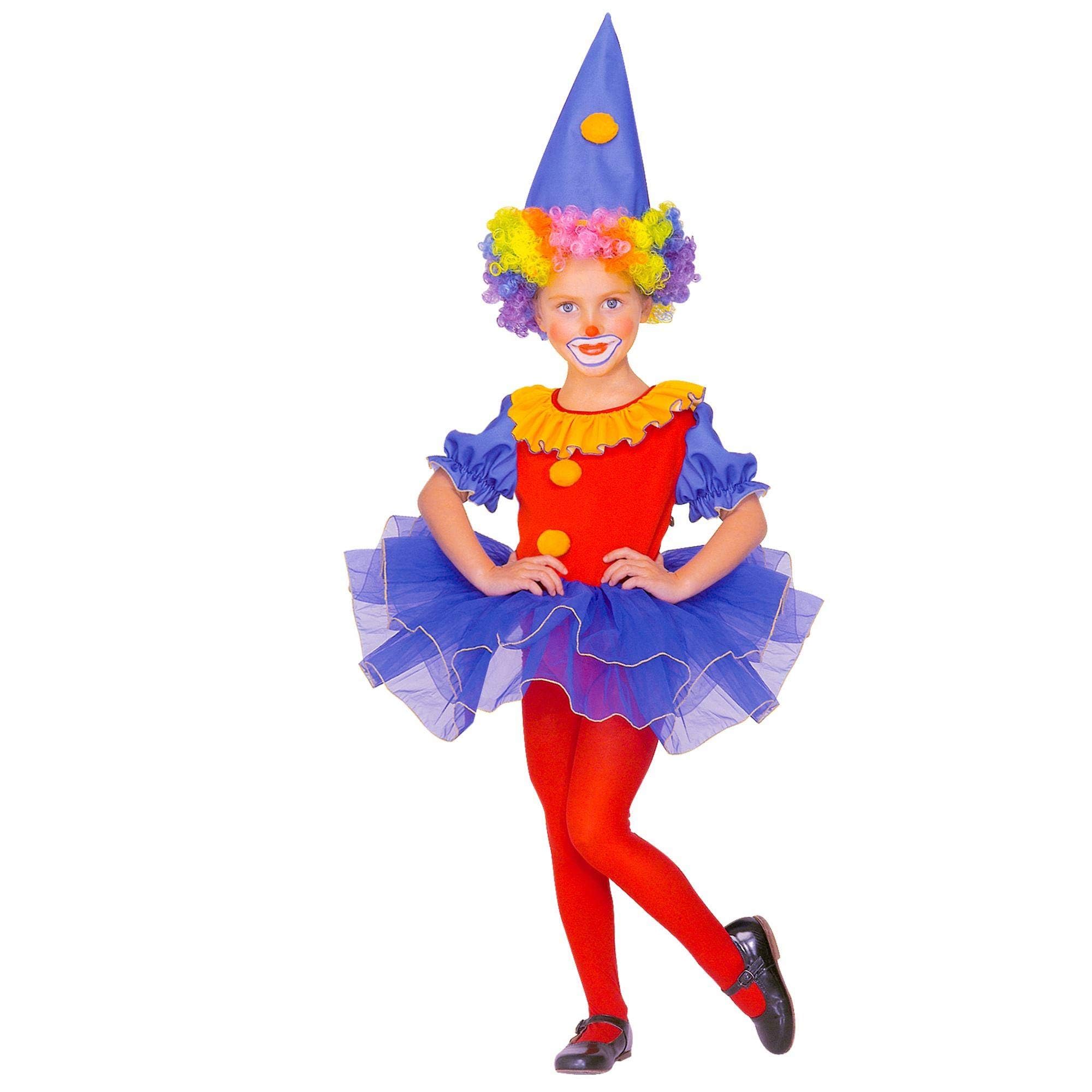 WIDMANN 43779 Clown Costume for Children, Multicoloured, 110 cm / 3-4 Years