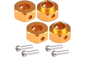AIMROCK Aluminum 12mm Hex Wheel Hubs Adapters for 1/10 TRX-4 TRX-6 RC Crawler (Gold, 6mm)