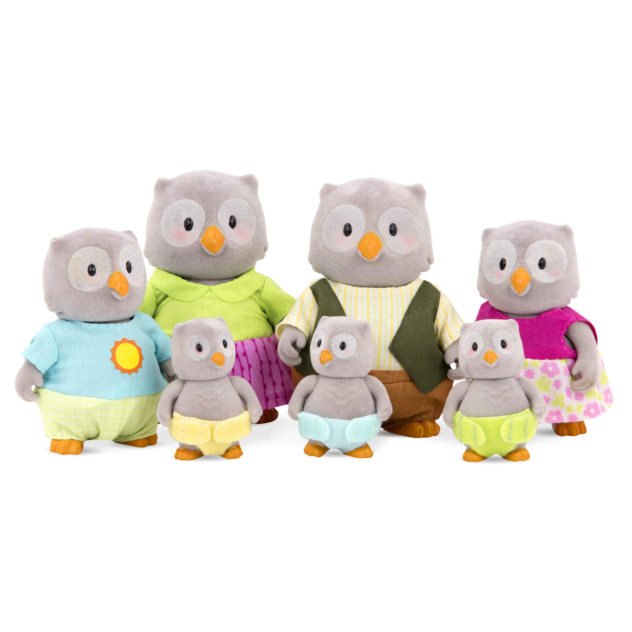 Li'l Woodzeez – The McHoot Owl Family – Set of 7 Collectible Posable Owl Figures – Pretend Play Doll Figures – 3+ Years – Encourages Imaginative Role – Playing Fun