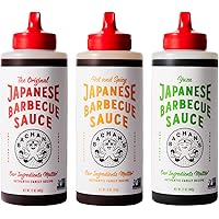 Bachan's Variety Pack Japanese Barbecue Sauce, (1) Original (1) Hot and Spicy (1) Yuzu, BBQ Sauce for Wings, Chicken, Beef, P