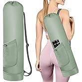 Grednfhat Yoga Mat Bag with Water Bottle, Full Zip Yoga Mat Carrier with Adjustable Strap and Pocket, Waterproof for Women and Men