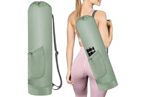 Grednfhat Yoga Mat Bag with Water Bottle, Full Zip Yoga Mat Carrier with Adjustable Strap and Pocket, Waterproof for Women and Men