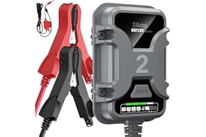 2A 6V/12V Smart Battery Charger – Auto Maintainer & Desulfator for AGM/Lithium – Trickle Charging for Cars, Boats, RVs