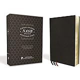 NASB, Single-Column Reference Bible, Wide Margin, Premium Goatskin Leather, Black, Premier Collection, Black Letter, 1995 Tex