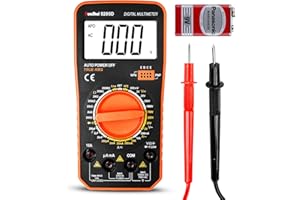 Ruoshui 9205D Digital Multimeter Voltage Tester Volt Meter - DC/AC Current Measurement | Large Screen Display | Overload Indication | Capacitance Measurement - Dual Insulation Design