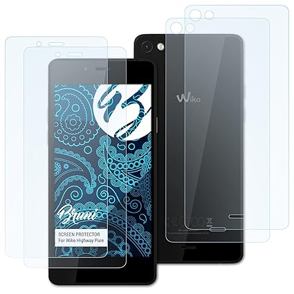 Bruni Schutzfolie für Wiko Highway Pure Folie, glasklare Displayschutzfolie (2er Set)