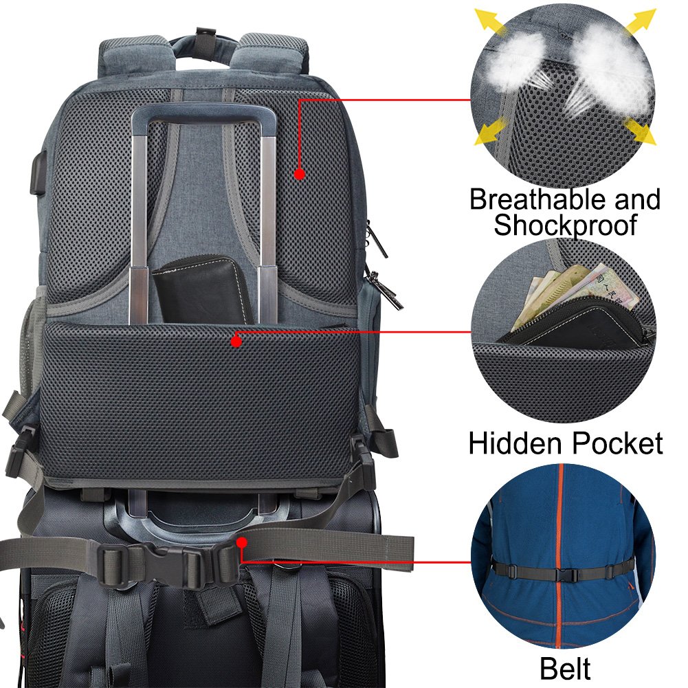 Zaino Fotografico Caden Professionale Per DSLR, Mirrorless, Fino