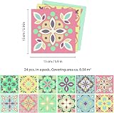 WALPLUS 24 Pcs 15x15 cm Self Adhesive Tile Stickers Marbella Backsplash view 5