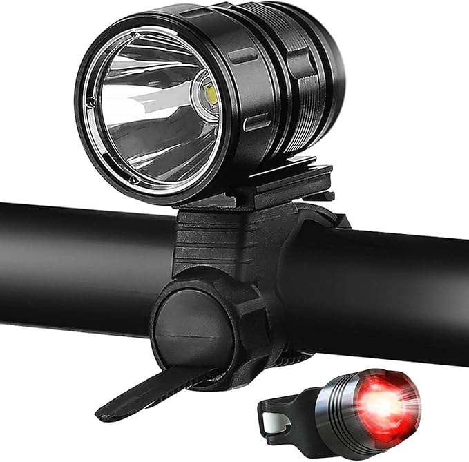 Amazon 自転車 ライト 10ルーメン 明るい フロントライトセット ロードバイク Led ライト Ipx6 防水 Usb充電式 バッテリー テールライト付 通勤 サイハイキング ハイキング 釣りに適 ブラック Leynatic ヘッドライト